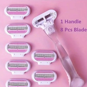 Women's Manual Razor Triple Blade Stainless Steel For Underarm And Leg Hair Removal 14.4cm With Replacement Heads - Product Image 2
