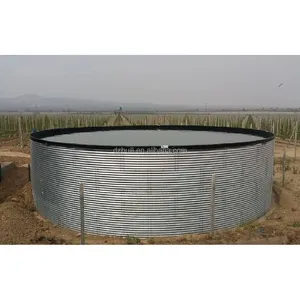 Tanque de almacenamiento de acero galvanizado, accesorio redondo para recolección de lluvia y agua