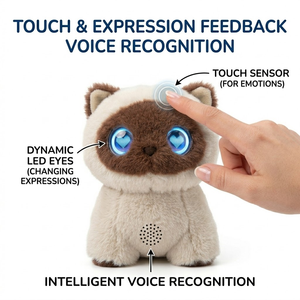 Juguete de Peluche Eléctrico Interactivo Inteligente con IA Cuteyeah AI Chat GPT, Set de Regalo de Gato Siamés de Peluche, 31-50cm, Edades 8+ - Product Image 4