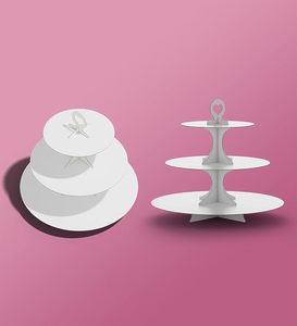 DAMAI Soporte de 3 Niveles para Cupcakes, Torre de Cupcakes DIY para Exhibición en Mesa de Postres, Decoración para Fiestas Temáticas de Cumpleaños - Product Image 1