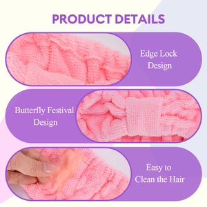 Haokey OEM Bandeau élastique ultra-fin en microfibre 21*9 cm pour spa, yoga, sport, douche, maquillage, bain, mode, avec logo personnalisé pour femme - Product Image 3