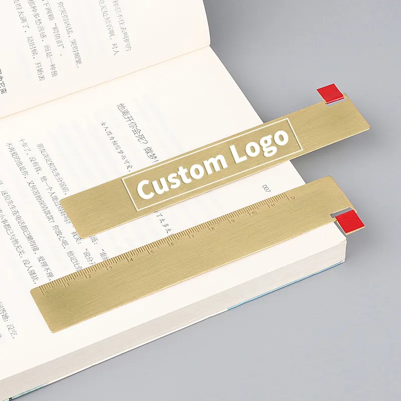 New Gold Bookmark Metal Ruler Customized Brass Blank Bookmark
