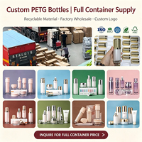 Ensemble de flacons et pots de luxe en plastique PETG dégradé pour emballage cosmétique, avec logo personnalisé, coffret cadeau, approvisionnement en vrac et conteneurs complets