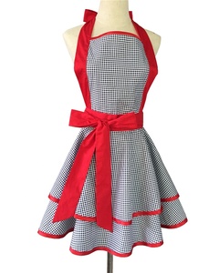 <span class=keywords><strong>Tablier</strong></span> en coton mignon avec nœud latéral à volants et point rond <span class=keywords><strong>blanc</strong></span>, <span class=keywords><strong>tablier</strong></span> de cuisine pour femmes avec poches - Product Image 2