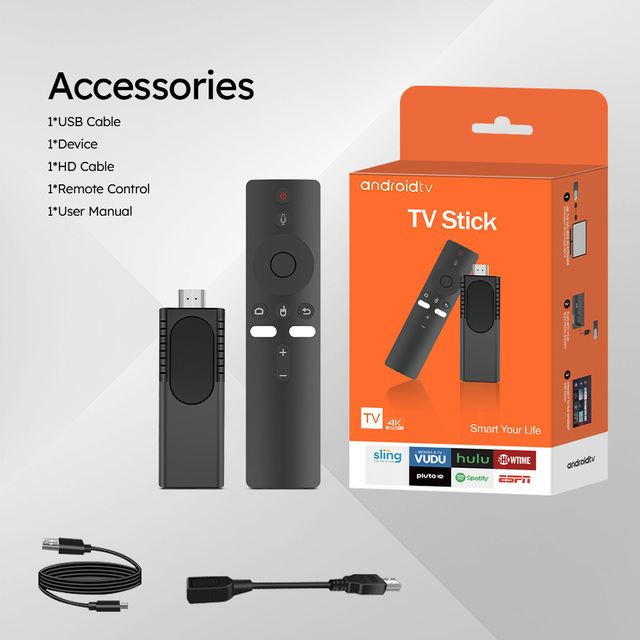 WF Manufacturer Wholesale Usb Android Tv Stick Box De Android Tvstick Smart 4k HD Video Tv Streaming Stick 4K Max