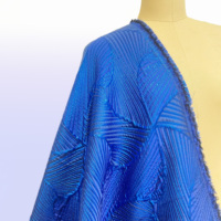 Nouveau tissu de dentelle damassée de luxe de conception 100% tissu jacquard de brocart bleu brodé de polyester