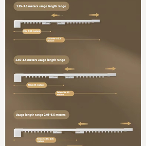 Легкоустанавливаемый выдвижной телескопический карниз из алюминиевого сплава, максимальная длина 5,5 м, прочный, с питанием от сети - Product Image 4