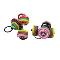 Wsnbwye Cadeau Caoutchouc Rond Haltère llaveros Anime Sublimation DIY CHAVEIRO 50kg Pepin Haltère Porte-clés