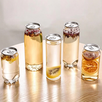 Canette en plastique PET transparente de qualité alimentaire pour boissons gazeuses, avec couvercle à ouverture facile, pour jus de fruits