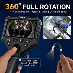 THINKCAR ES501 Boroscope articulé à 4 voies avec rotation à 360° °   Endoscope HD 1080P à double objectif avec commande par joystick, écran IPS 5 pouces, carte 8 Go, IP67 - Product Image 2