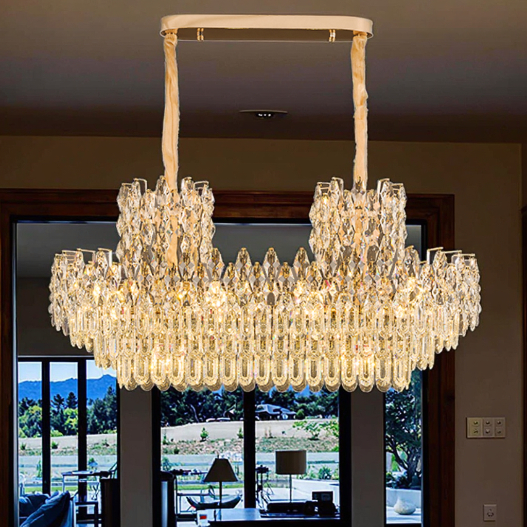 Luxury Modern Crystal Villa Pendant Iron Hotel Lobby Restaurant Hanging Light Livingroom Bedroom Decor Chandelier Light · image 3