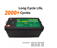 Kustom 12.8Volt 200Ah Lithium Ion Solar penyimpanan baterai Pak asam timbal pengganti LiFePO4 pilihan disesuaikan tersedia