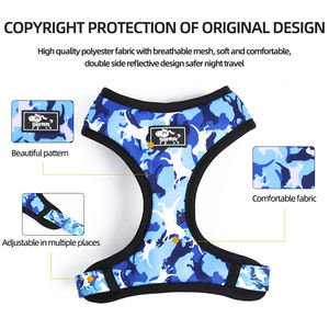 調整可能ナイロンペットハーネスバンダナ反射メッシュ犬の首輪セット,コーギーテディフレンチブルドッグ用 - Product Image 2