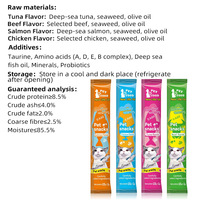 Friandises pour chats anglaises en gros, commerce extérieur, friandises pour chats, nourriture humide, friandises pour animaux de compagnie, bandes nutritionnelles, origine Shandong, modèle 03, boîte entière