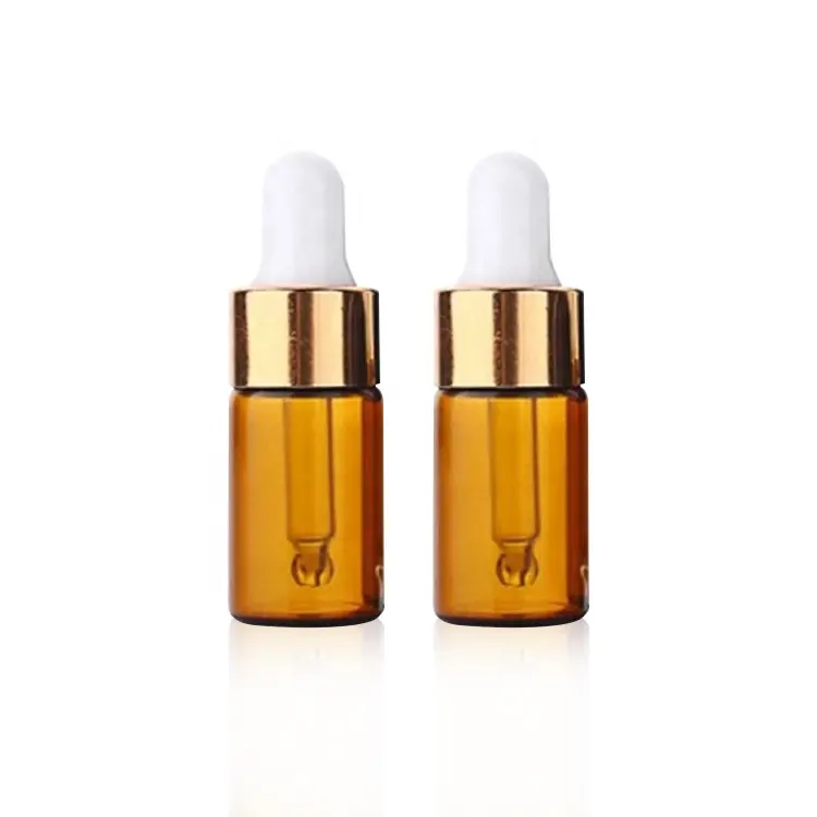 YANSEN — bouteille cosmétique vide 2ml 3ml, flacon en verre de petite taille avec compte-gouttes, pour les échantillons, tests, flacon compte-gouttes en verre transparent, pièces