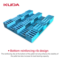 Palette en plastique KUDA 1210A-WGCZ, palette standard européenne, palette industrielle à 3 patins, palette à grille à face unique, robuste, 1200x1000x150mm