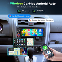 Evrensel Araç Radyo Çalar 6.5 İnç Dokunmatik Ekran BT EQ FM Kablosuz Carplay Mirror Link Android Auto Stereo Gösterge Paneli 7 1 Yıl Garantili