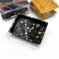 Boîte à sushi rectangulaire de luxe japonaise YS-05 en PET de qualité alimentaire, personnalisable avec logo/design graphique, pour emporter (sucreries incluses)