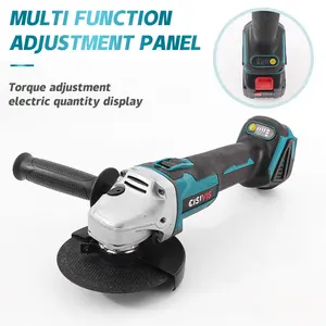 18V Three-Speed 125mm Brushless Angle Grinder 2 Batteries Charger Powerful Industrial DIY Electric Tool Featuring Trigger