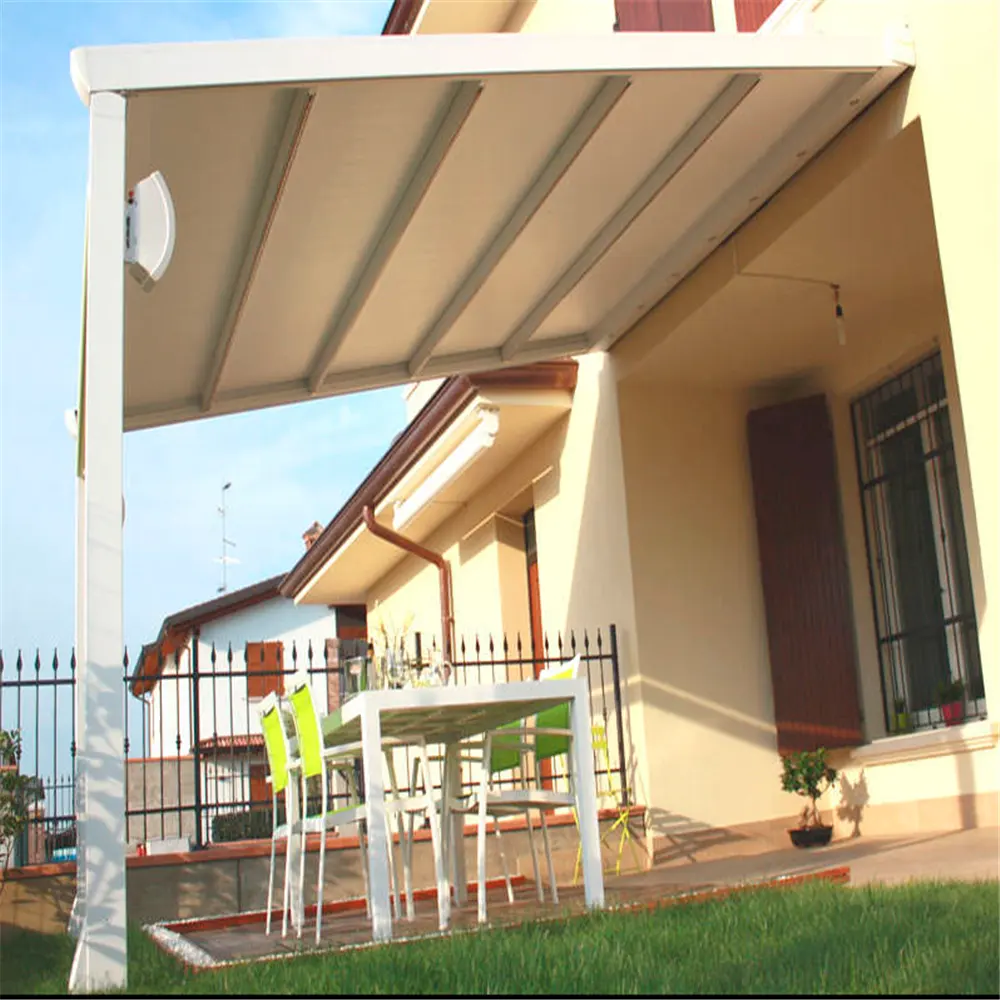 Hot Item Aluminum Motorized Pergola Patio Cover Garden Gazebo Porch Cover Electric Roof Retractable Pergola Roof Awnings