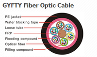 Cable de Fibra Óptica GYFTY de Alta Resistencia al Agua G652D G657A OM3 OM4