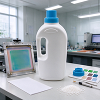 Bouteille en plastique vide pour liquides avec bouchon à vis de couleur personnalisée, récipient de recharge réutilisable pour produits nettoyants ménagers, emballage cosmétique