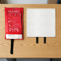 Couverture anti-feu en fibre de verre de 1,5 m certifiée CE, résistante aux hautes températures, ignifuge, couverture de sécurité d'urgence