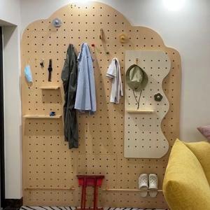 ชั้นวางจัดแสดงแบบติดผนังพร้อมกระจกสำหรับติดทางเข้าห้องนั่งเล่นโต๊ะวางผังติดผนังสำหรับฟิตเนสฟิตเนส - Product Image 3