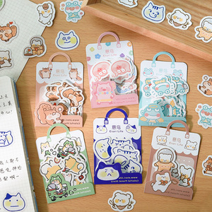 Set de 40 Pegatinas de Papel con Diseños de Animales de Dibujos Animados, Cerdito, Rana, <span class=keywords><strong>Shiba</strong></span> <span class=keywords><strong>Inu</strong></span>, para Manualidades, Decoración de Botellas y Diarios - Product Image 1