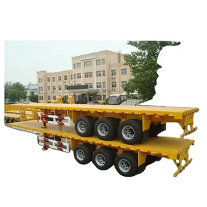 低价格高品质三轴 3 轴 40ft 平板集装箱半挂车 40英尺 flat bed 卡车拖车