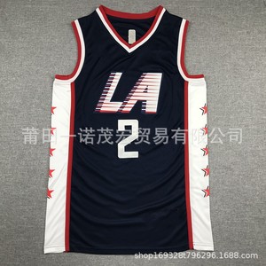 เสื้อบาสเก็ตบอลคลิปเปอร์สแบบเวสต์ # 2 # 13 # 0 เลโอนาร์ดจอร์จผ้าฝ้ายสำหรับผู้ชาย S M L XL XXL - Product Image 2