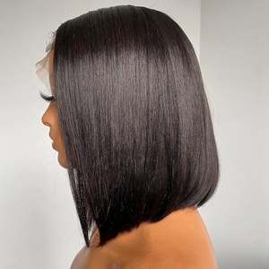 180% suisse dentelle naturel noir <span class=keywords><strong>Bob</strong></span> coupe cheveux brésiliens 13x4 dentelle avant <span class=keywords><strong>Bob</strong></span> perruque 100% cheveux humains coupe courte <span class=keywords><strong>Bob</strong></span> dentelle frontale perruque - Product Image 4