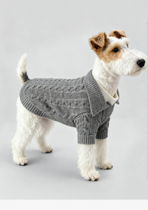 작은 개를위한 럭셔리 부드러운 따뜻한 가을 겨울 솔리드 폴리에스터 애완 동물 스웨터 점퍼 편안한 클래식 니트웨어 - Product Image 3