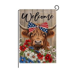 Independence Day <b>Memorial</b> Day Garden Flag Decoration Indoor Outdoor Hanging American Holiday Banner Polyester Fabric - Product Image 5