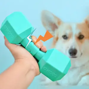 Haustier Spielzeug hörbar Lang hantel Hund Biss resistent Beiß zubehör TPR Welpe Kauen Zähne Reinigung Spielzeug