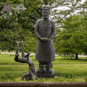 Statue de <span class=keywords><strong>guerriers</strong></span> de terracotta <span class=keywords><strong>chinois</strong></span> traditionnels grandeur nature en marbre naturel pour jardin extérieur - Vente en gros - Product Image 3