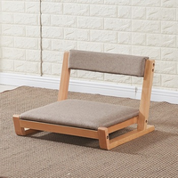 Vente en gros de chaise de thé de plancher en bois de tatami japonais avec l'appui arrière chaise de plancher en bois solide