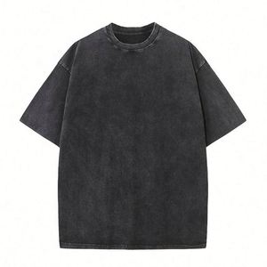 Hot Sale <b>Black</b> T-<b>shirt</b> Customized Vintage Style Printed Drop Shoulder t <b>Shirts</b> Oversized - Product Image 2