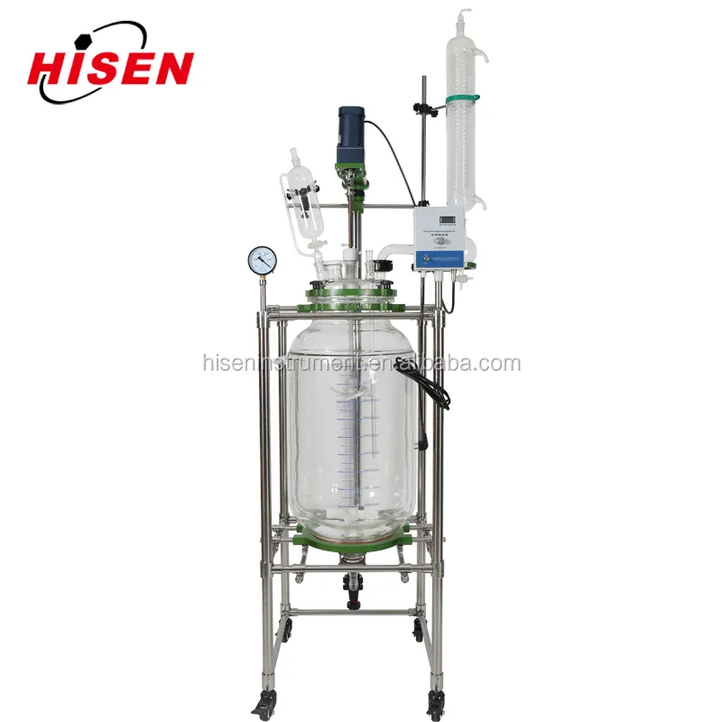 CE certificate large volume 200L jacketed glass reactor with frequency control