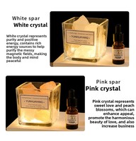 Porte-bougie en verre cube pour aromathérapie, pierre de cristal naturelle, vente en gros, fournisseur OEM ODM