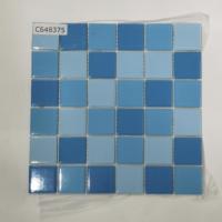 Mosaïque de carreaux en céramique bleue de style japonais, luxe, jet d'encre, moderne, villa, maison, crédence, carrelage mural carré, piscine