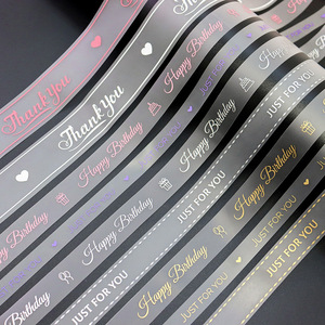 Pita TPU Transparan Custom Grosir Mewah 4cm 1.5 Inch dengan Logo Merek Pribadi, Cetak Tinta Emas, untuk Hadiah - Product Image 4