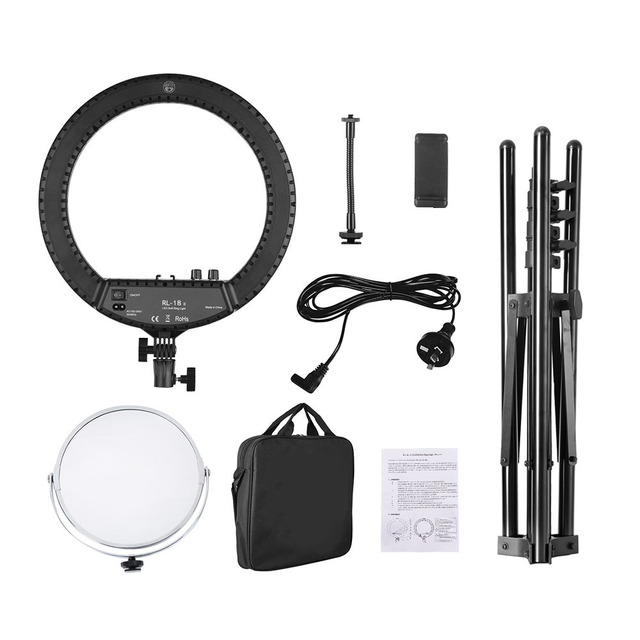 CPYP 18 Inch Photography Dimmable Led Live Stream Makeup Mirror Selfie Led Ring Light with Attachments