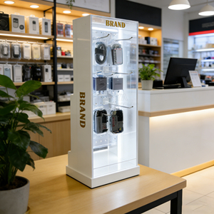 Exhibidor de Esquina Portátil Personalizado Tinya de Acrílico con Ganchos para Accesorios de Teléfono, Adaptador, Cargador, Cable USB para Tiendas Minoristas - Product Image 1