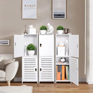 Oushumei Bathroom <b>Storage</b> Cabinet 3-Tier Plastic Waterproof Floor Standing Space Saving Minimalist Design - Product Image 3