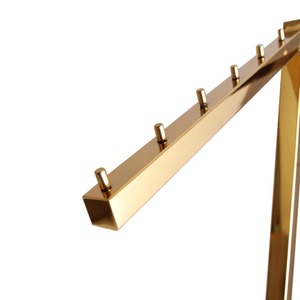 Moderno accesorio de tienda al por menor personalizado Metal oro ropa vestido estante de exhibición con diseño independiente - Product Image 5