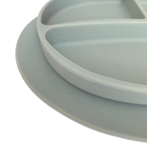 Plato de silicona irrompible dividido para bebé, conjunto de alimentación de succión antideslizante para lavavajillas, plato de silicona para bebé - Product Image 4