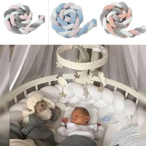 Barrière <span class=keywords><strong>de</strong></span> <span class=keywords><strong>lit</strong></span> tressée pour tout-petits, coussin <span class=keywords><strong>de</strong></span> protection pour berceau, oreiller noué en peluche douce, décoration <span class=keywords><strong>de</strong></span> chambre d'enfant, barrière <span class=keywords><strong>de</strong></span> sécurité pour nourrissons et nouveau-nés, blanc - Product Image 4