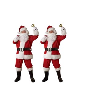 Disfraz de Papá Noel para explosiones, extra grueso, de terciopelo dorado, modelo clásico navideño 360, hecho en China - Product Image 5