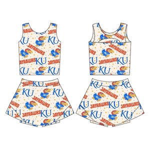 Kerui Oem Boutique Baby Nylon / Cotton Girls 2-Piece Breathable <strong>Elastic</strong> Waist Vest <strong>Skirt</strong> with Shorts Yoga Fitness Tennis Set - Product Image 5